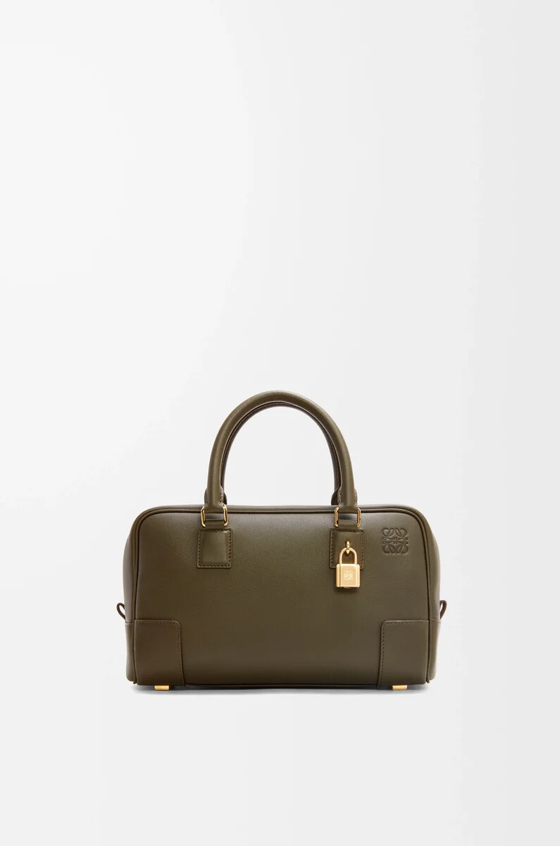 amazona 23 tasche aus nappa-kalbsleder in dunkelkhaki