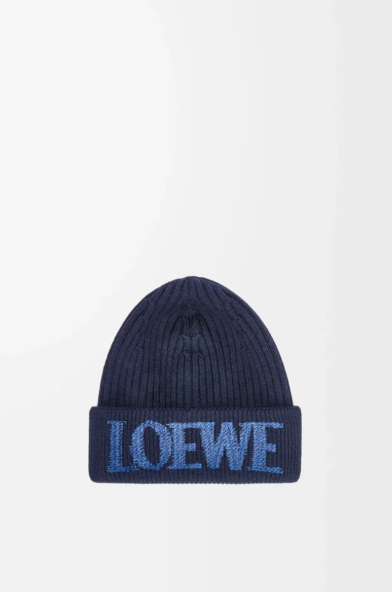 loewe wollmütze in marineblau