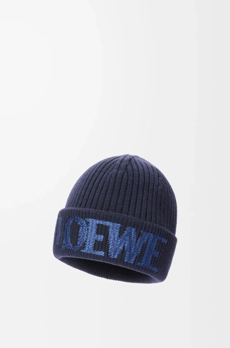 loewe wollmütze in marineblau