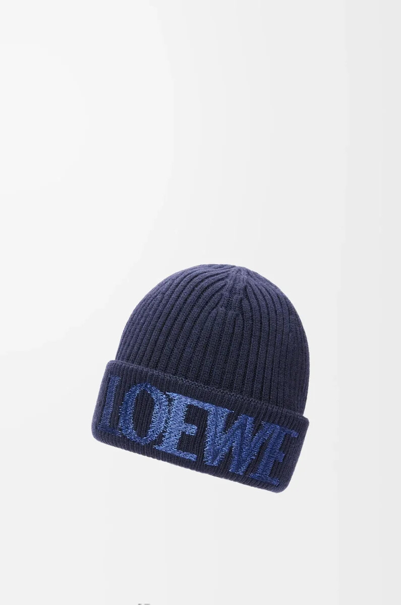 loewe wollmütze in marineblau