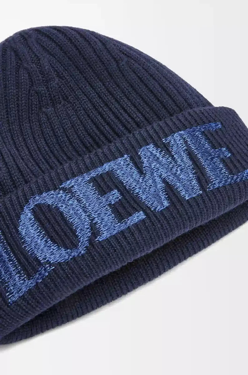loewe wollmütze in marineblau