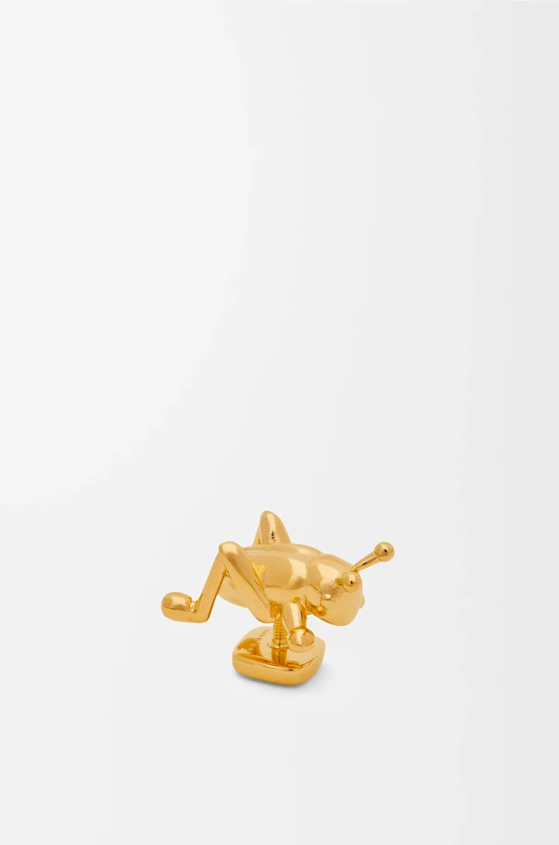 heuschreckenbrosche aus messing gold