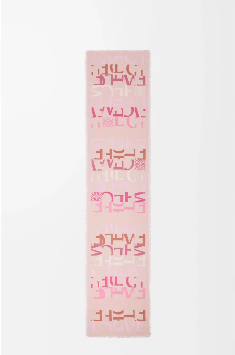 schal aus woll- seiden- und kaschmirmischung rosa-mehrfarbig