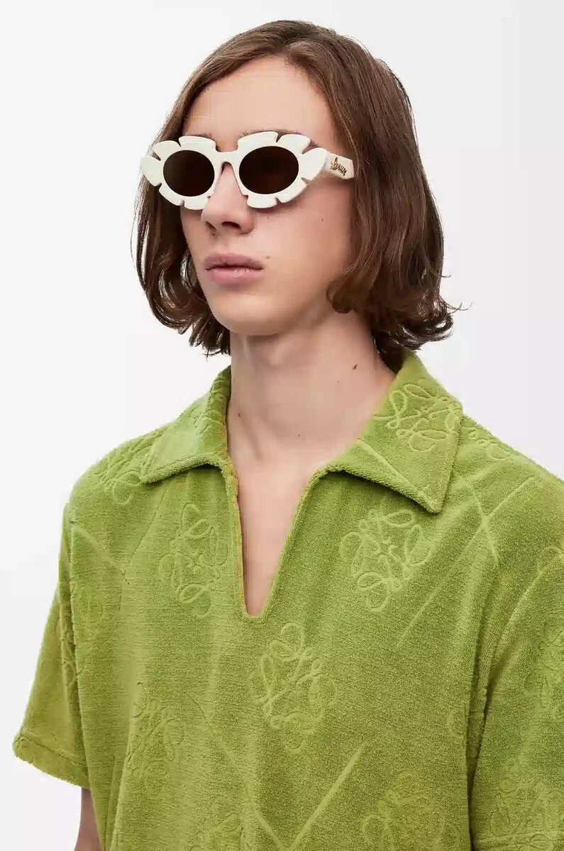 sonnenbrille mit blumenmuster elfenbein