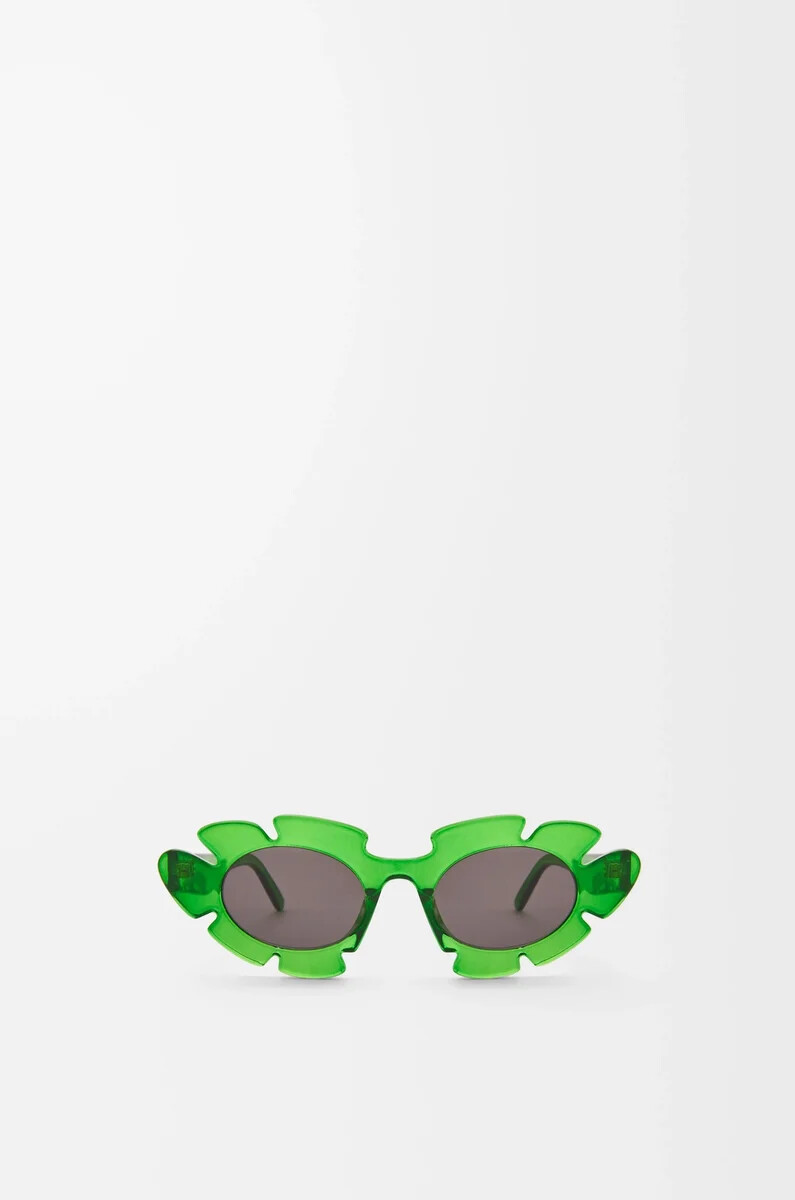 transparente grüne sonnenbrille mit blumenmuster