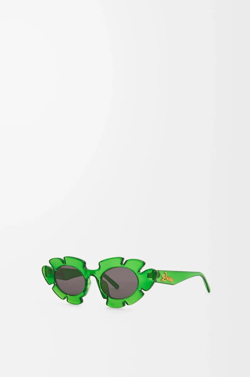 transparente grüne sonnenbrille mit blumenmuster