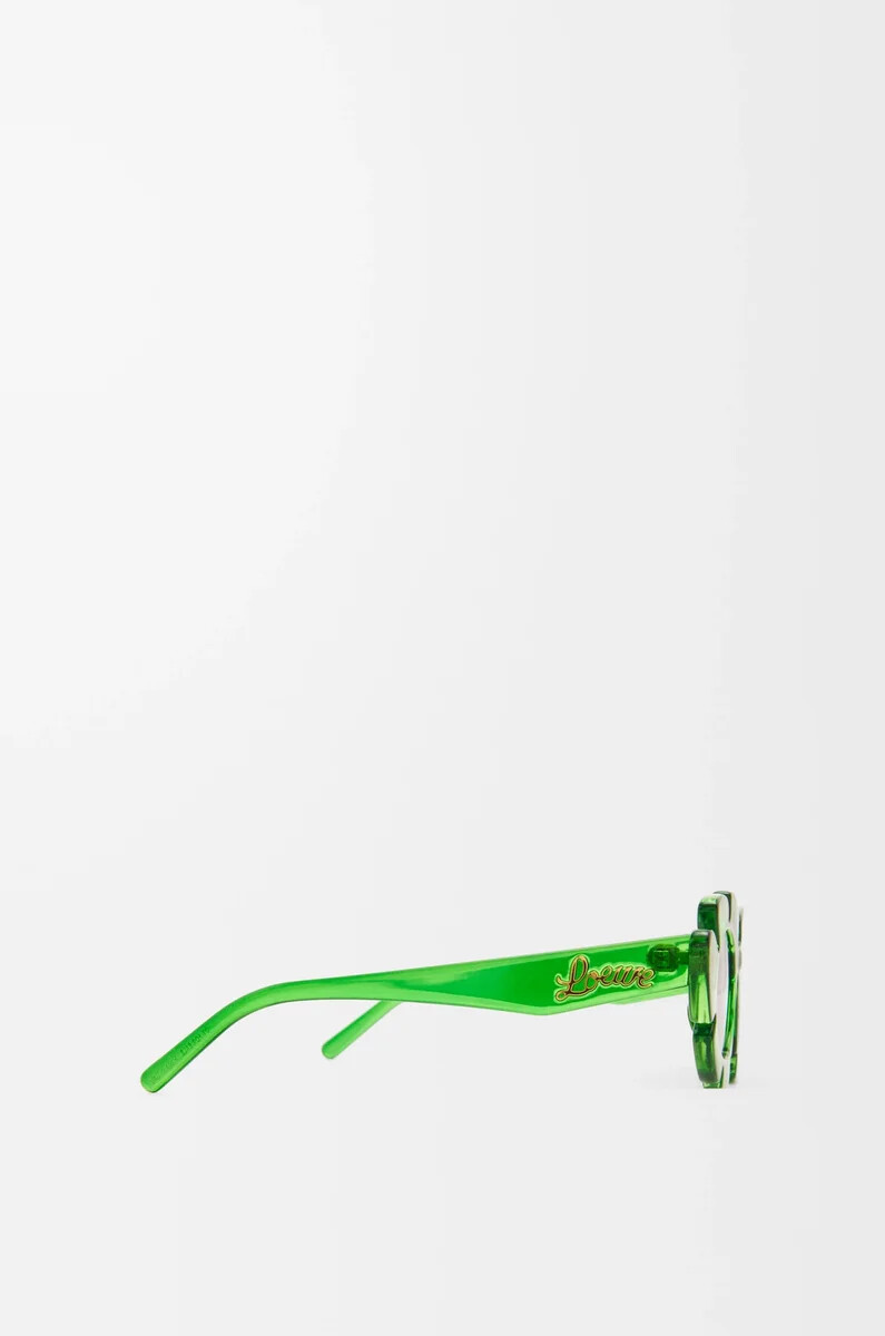 transparente grüne sonnenbrille mit blumenmuster