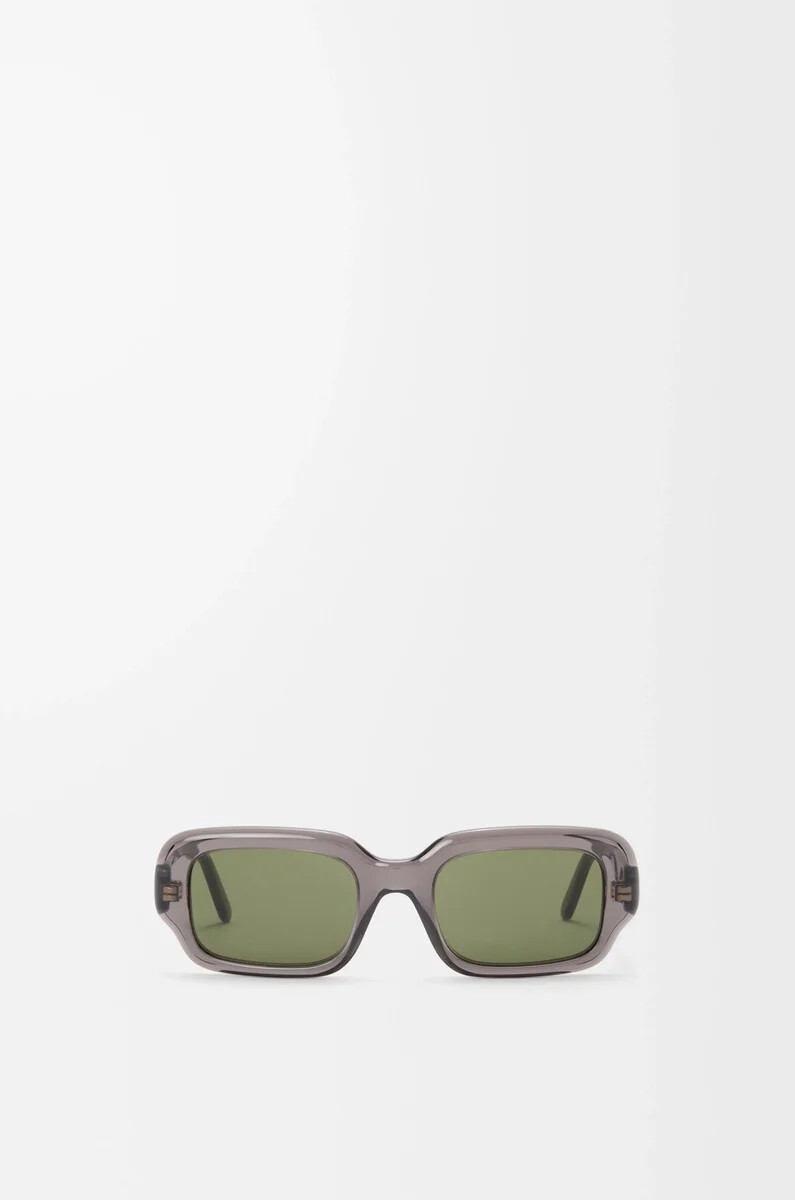 rechteckige schmale sonnenbrille grau