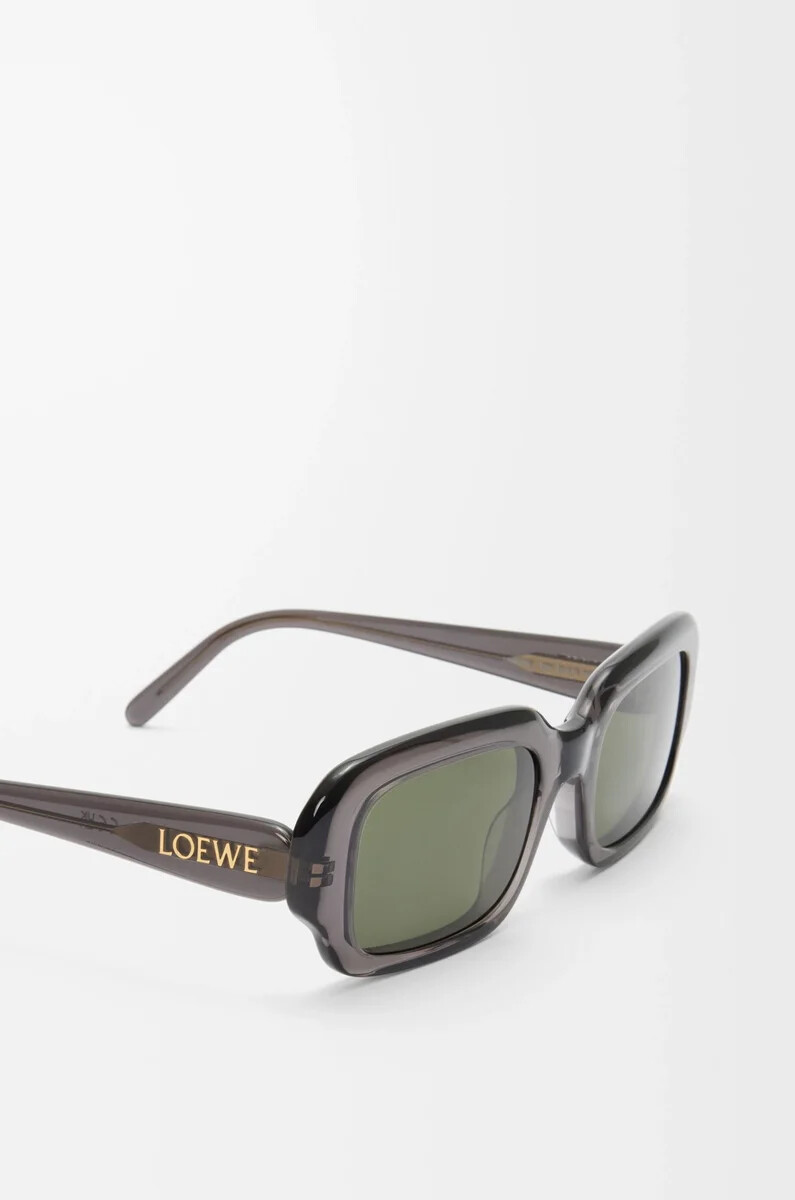 rechteckige schmale sonnenbrille grau