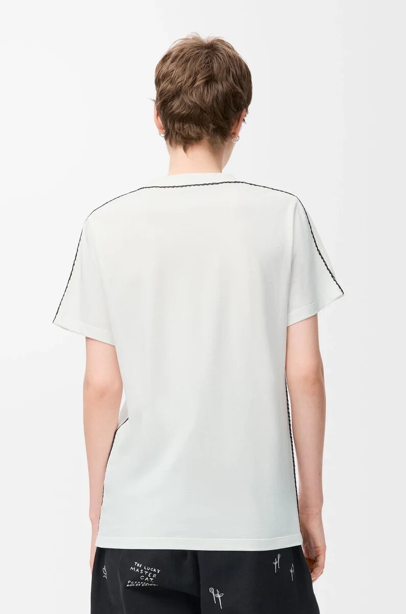 weiß normale passform t-shirt aus baumwolle