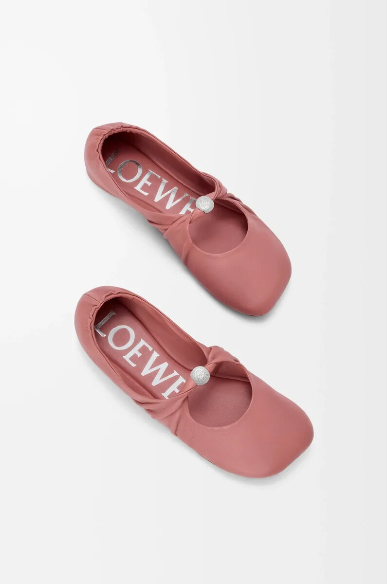 pebble soft ballerina aus nappa-lammleder in blush