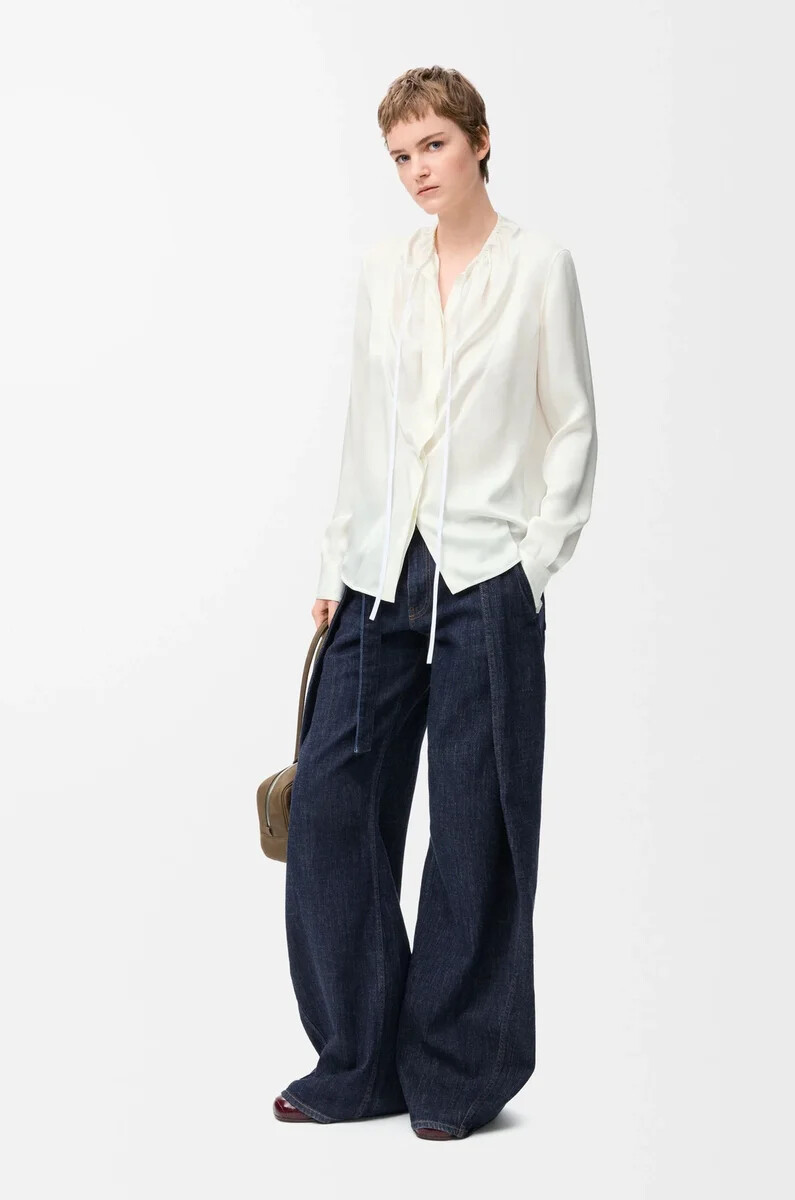 bluse aus seide weiß