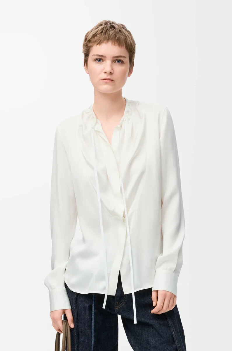 bluse aus seide weiß