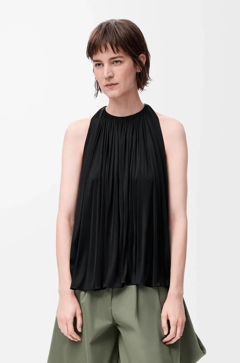 neckholder-top aus viskose schwarz