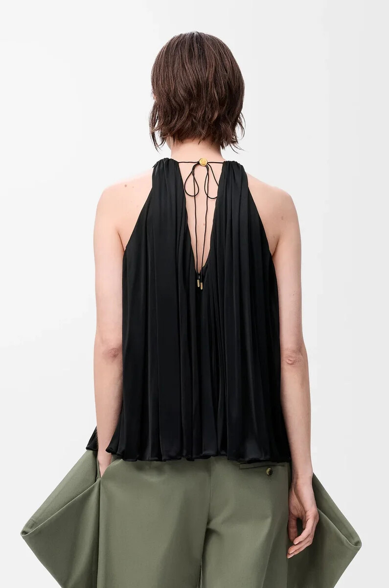 neckholder-top aus viskose schwarz