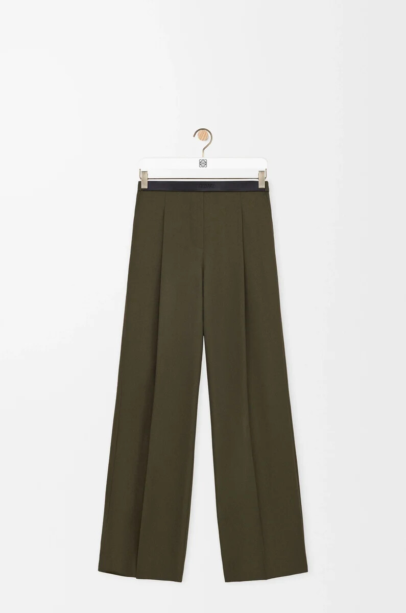 hose aus wolle khakigrün