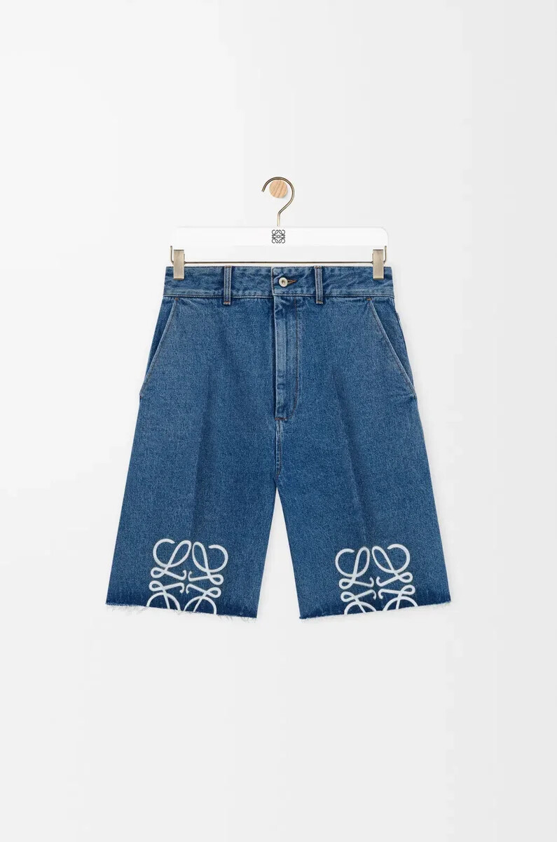 anagramm-shorts aus denim jeansblau