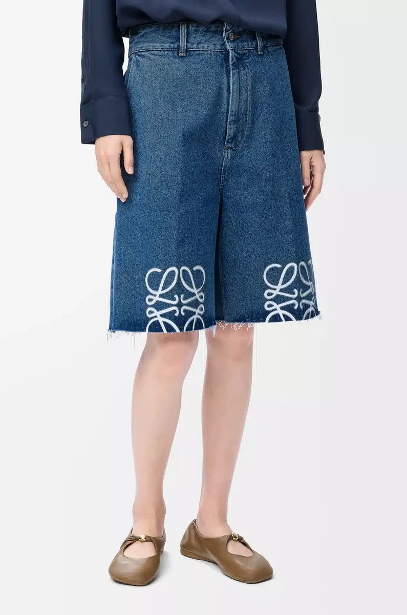 anagramm-shorts aus denim jeansblau
