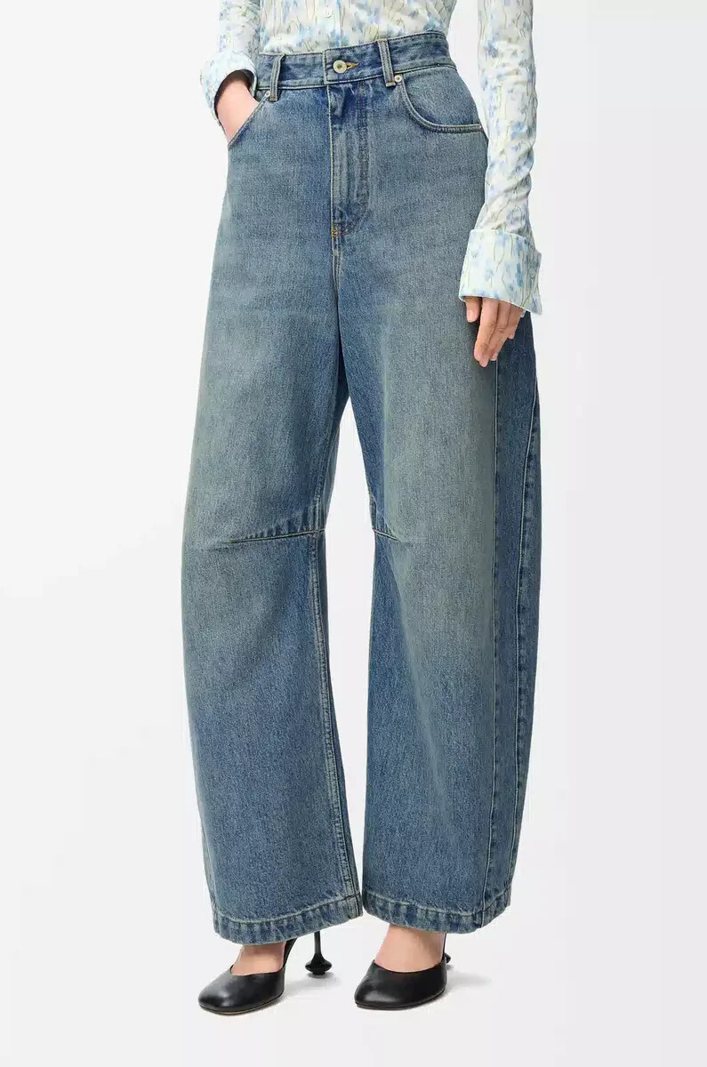 anagram barrel jeans aus gewaschenem denim