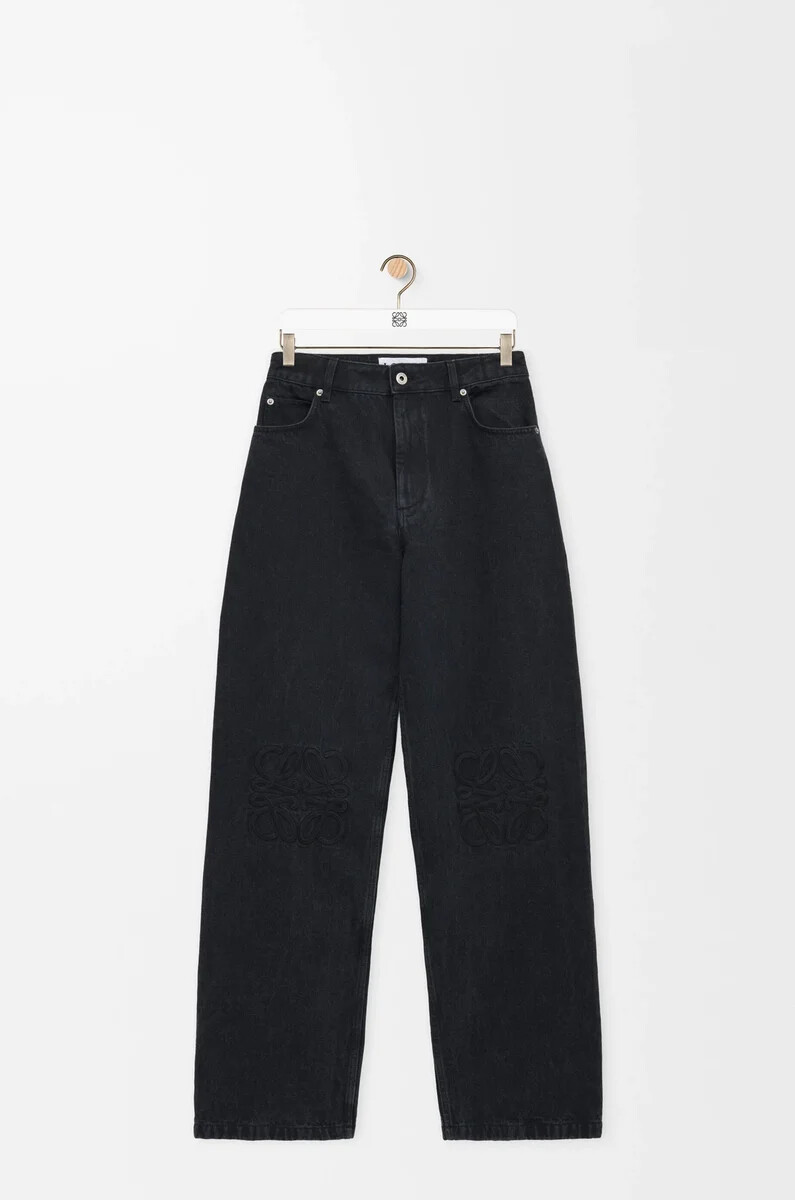 anagram baggy jeans aus schwarzem denim