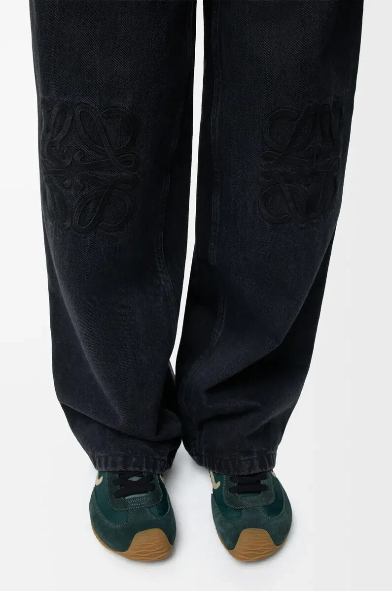 anagram baggy jeans aus schwarzem denim