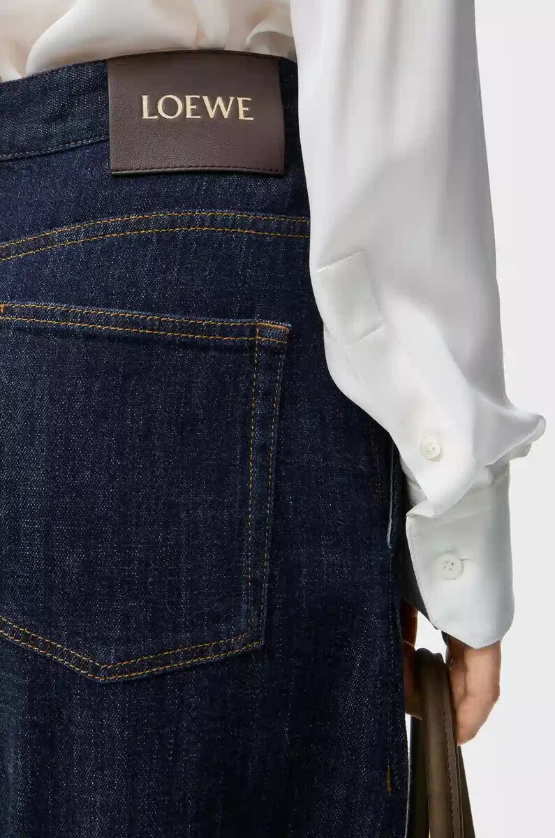 jeans mit gürtel in denim-indigoblau