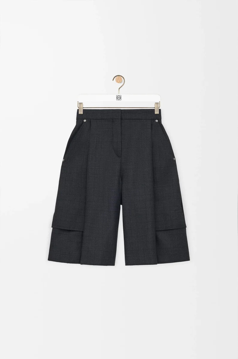 cargoshorts aus wolle dunkelgrau