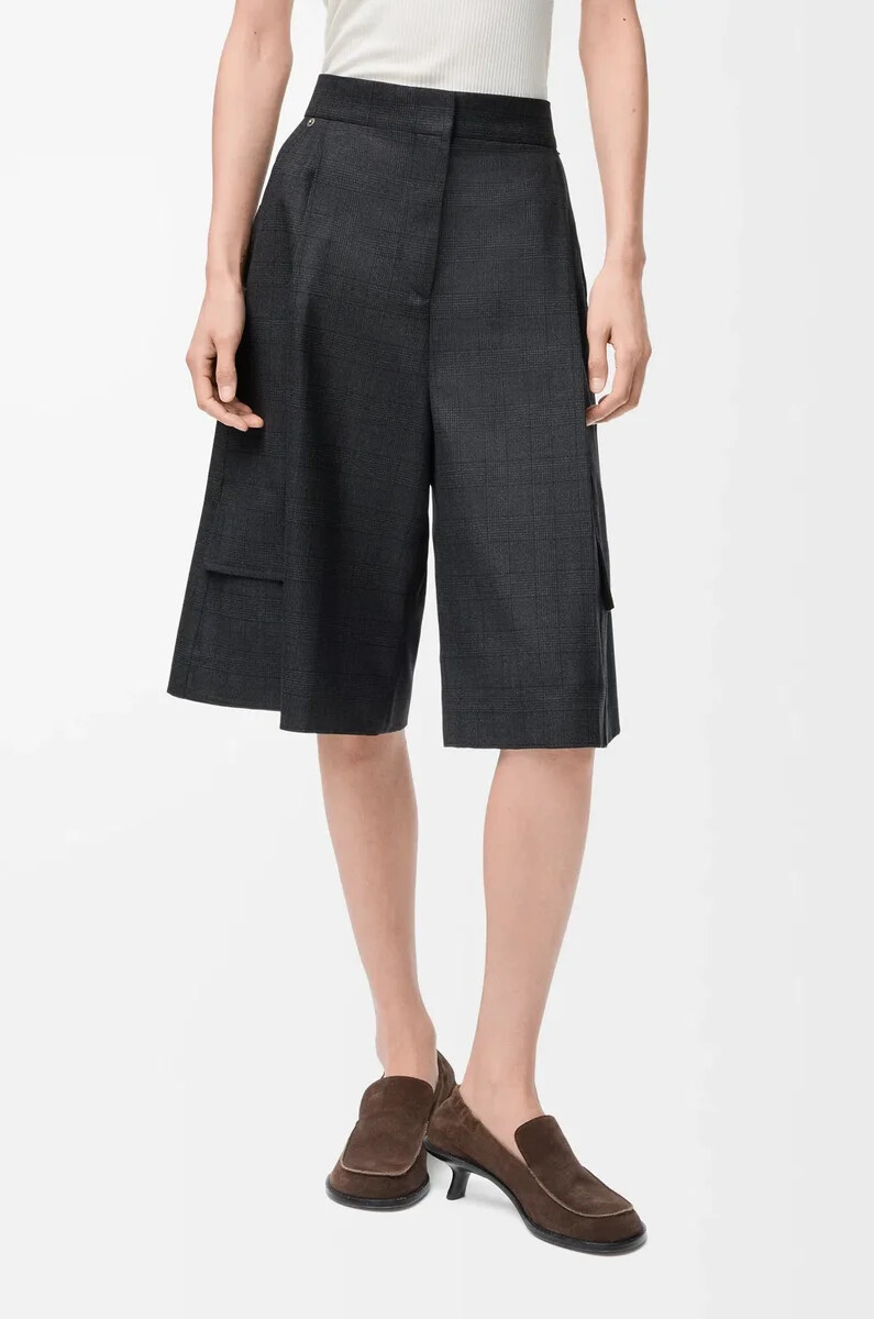 cargoshorts aus wolle dunkelgrau