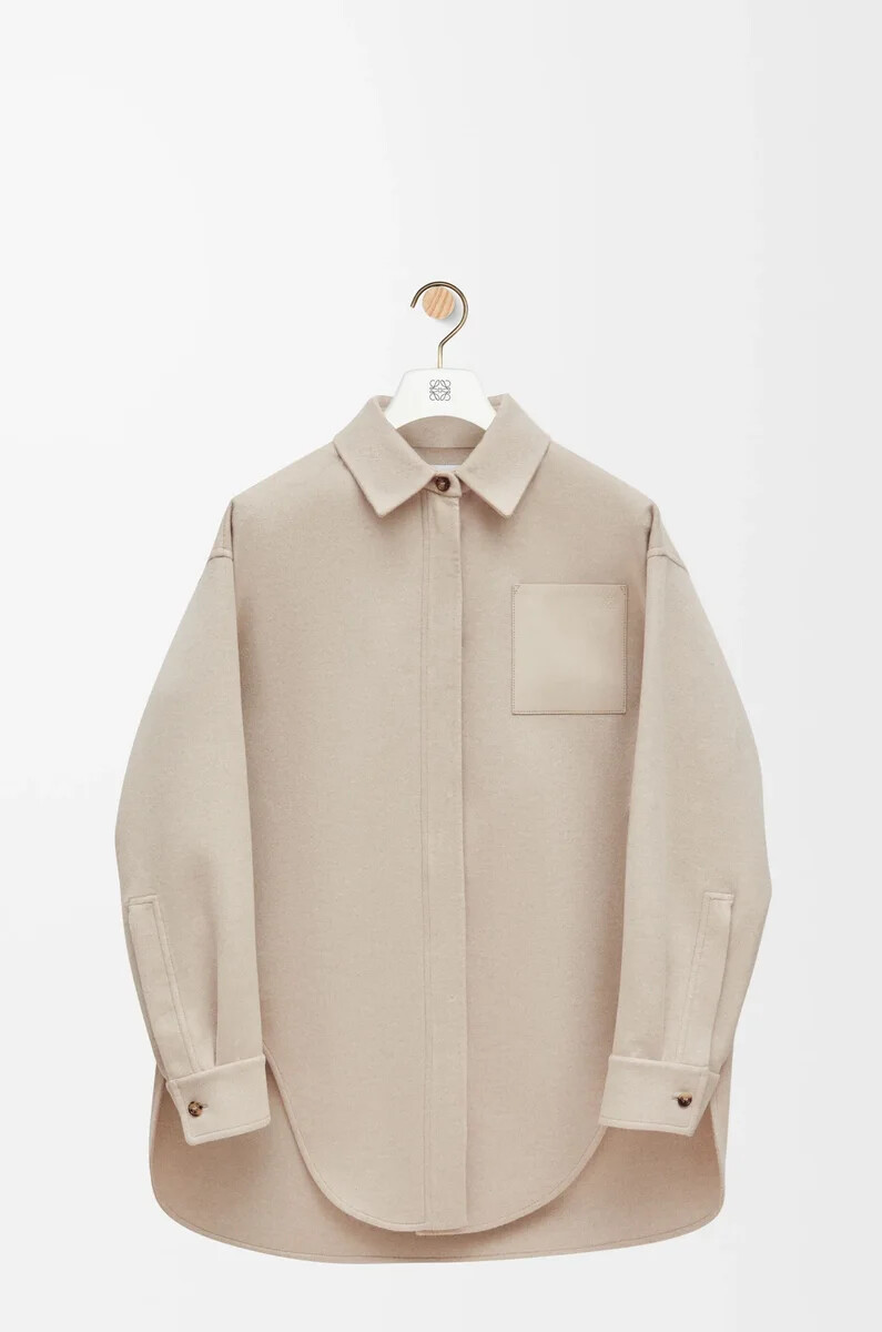 overshirt aus wolle und kaschmir hellbeige melange