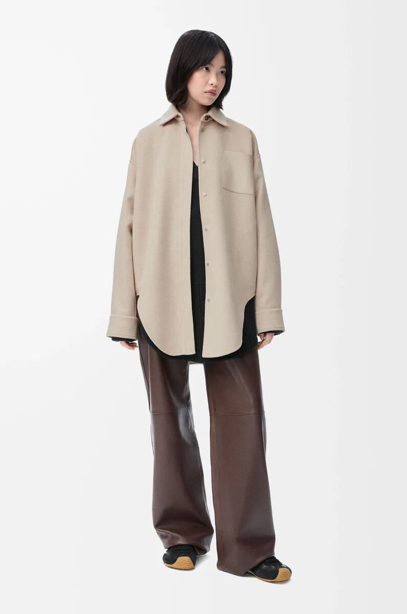 overshirt aus wolle und kaschmir hellbeige melange