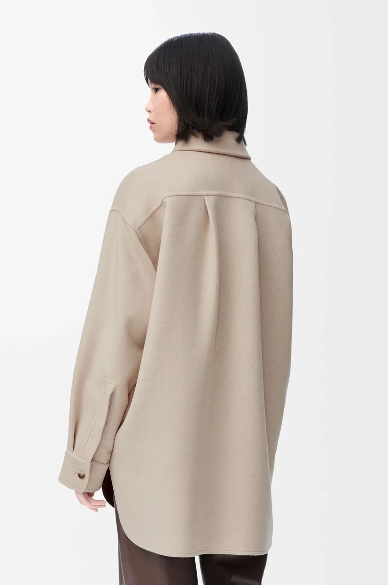 overshirt aus wolle und kaschmir hellbeige melange