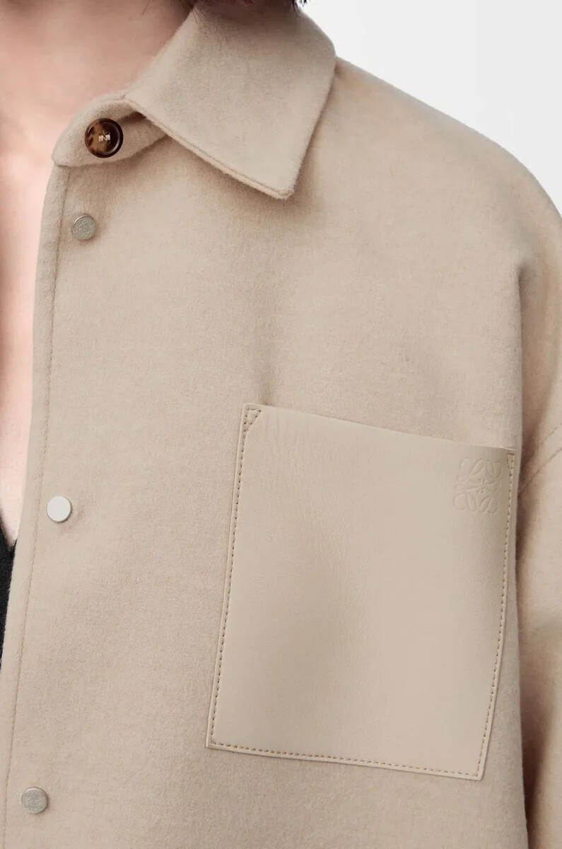 overshirt aus wolle und kaschmir hellbeige melange
