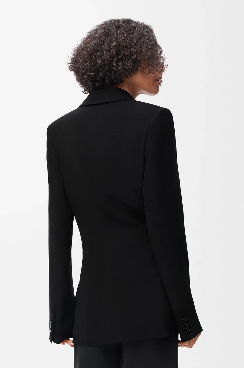 schwarze jacke aus stretch-viskose-mischgewebe