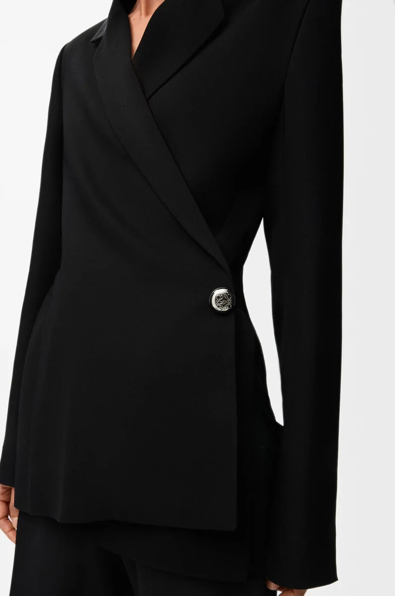 schwarze jacke aus stretch-viskose-mischgewebe