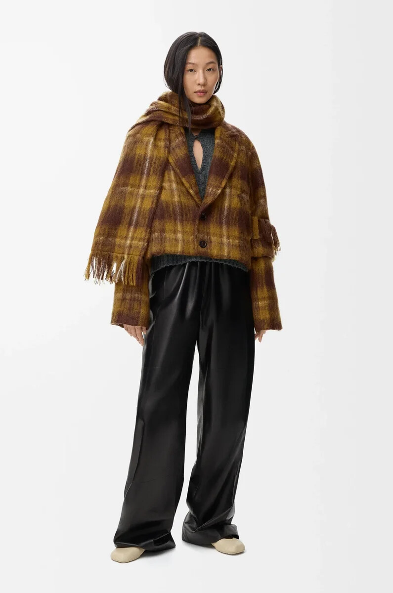 jacke aus mohair- und wollmischung gelbmehrfarbig