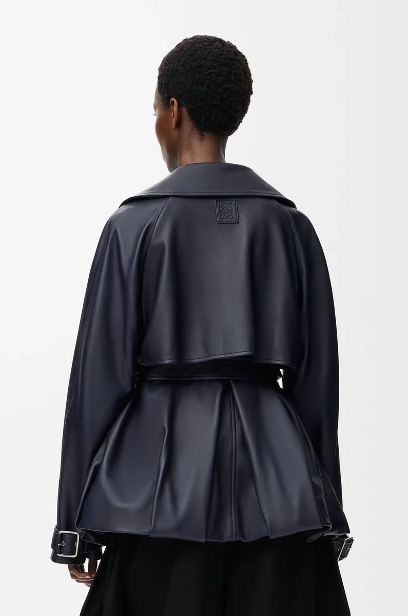 jacke aus nappa-lammleder marineblau