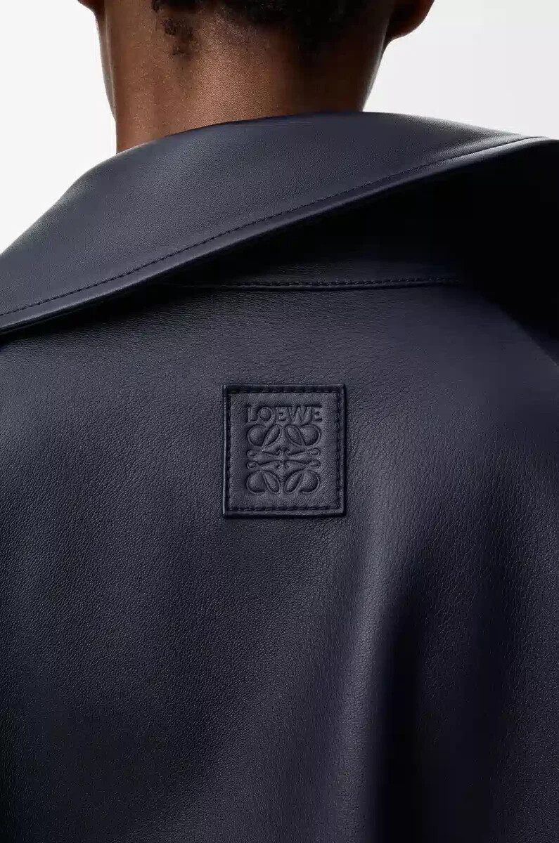 jacke aus nappa-lammleder marineblau