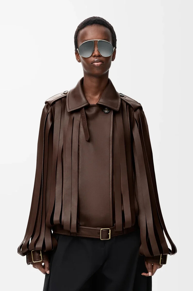 jacke aus braunem nappa-lammleder