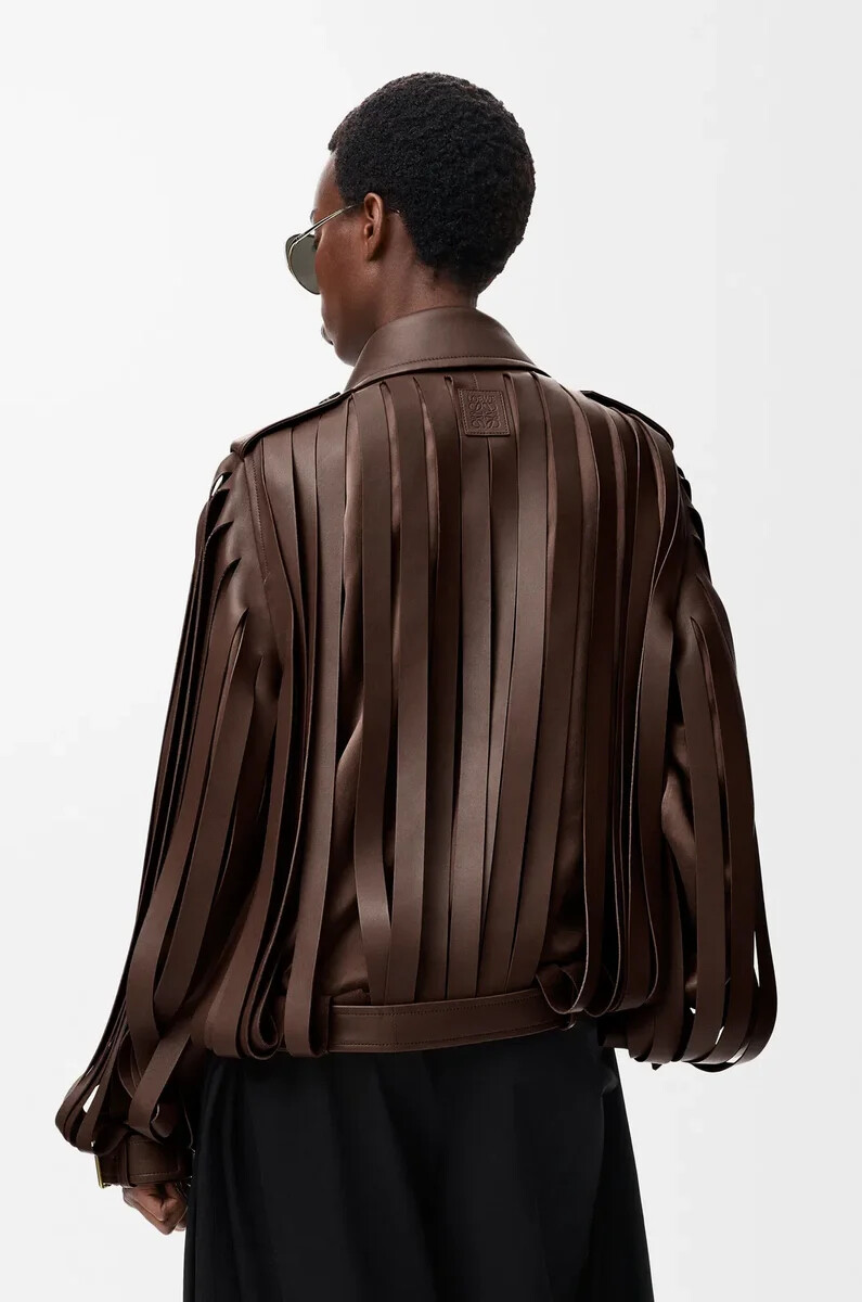 jacke aus braunem nappa-lammleder