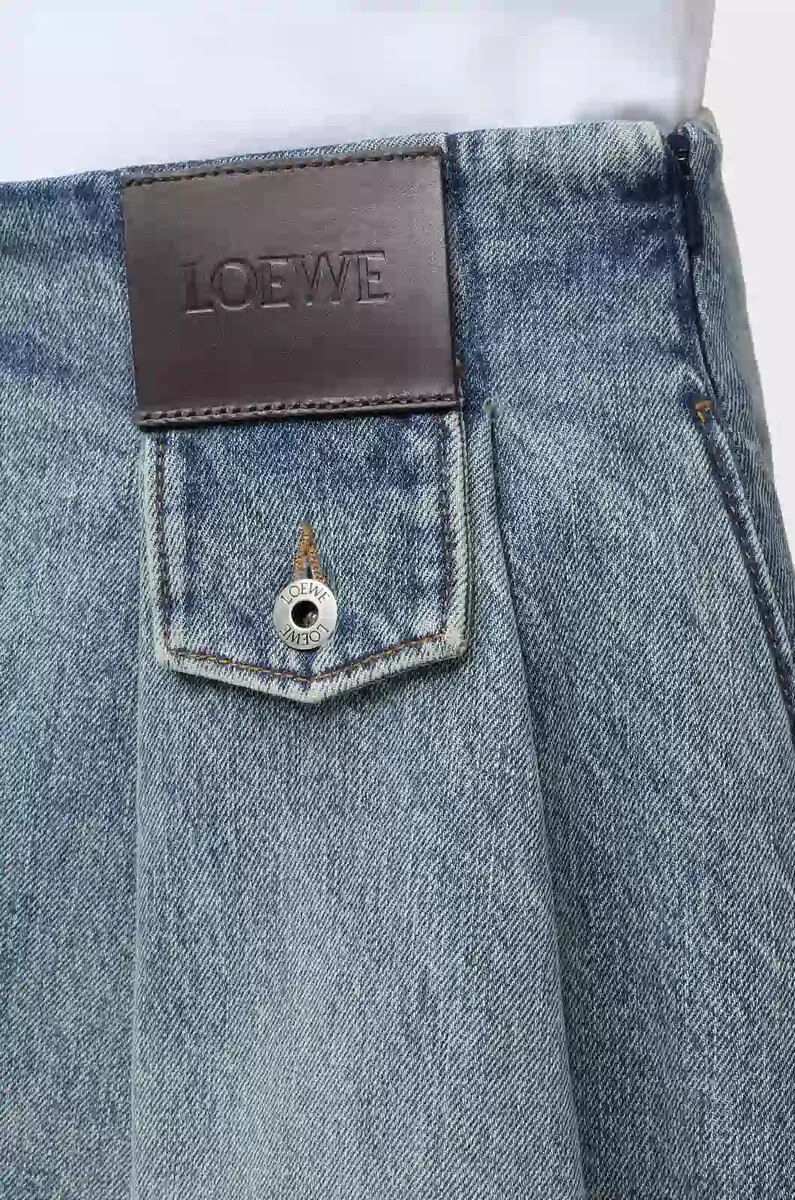 minirock aus gewaschenem denim