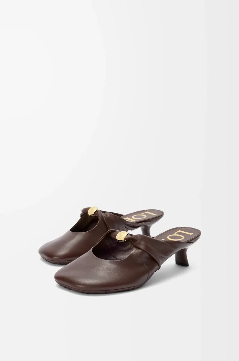 pebble soft mule aus nappa-lammleder brownie