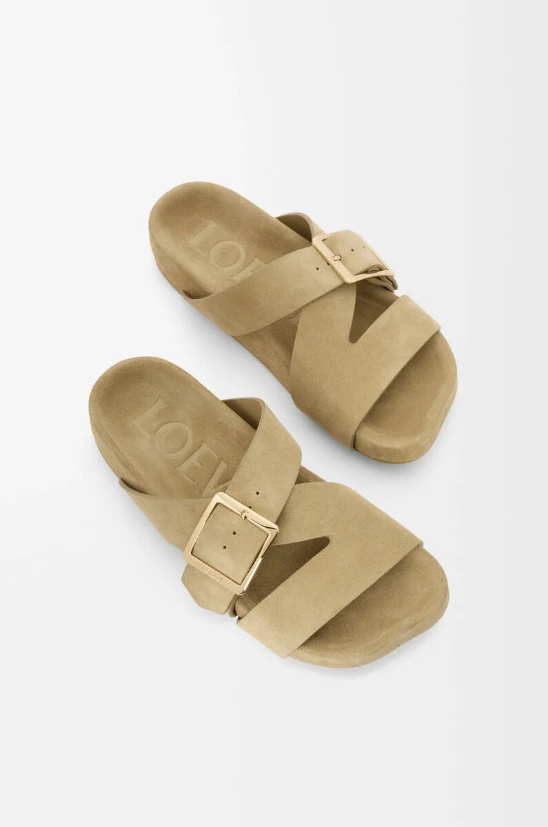 ease buckle schieber aus wildleder sahara