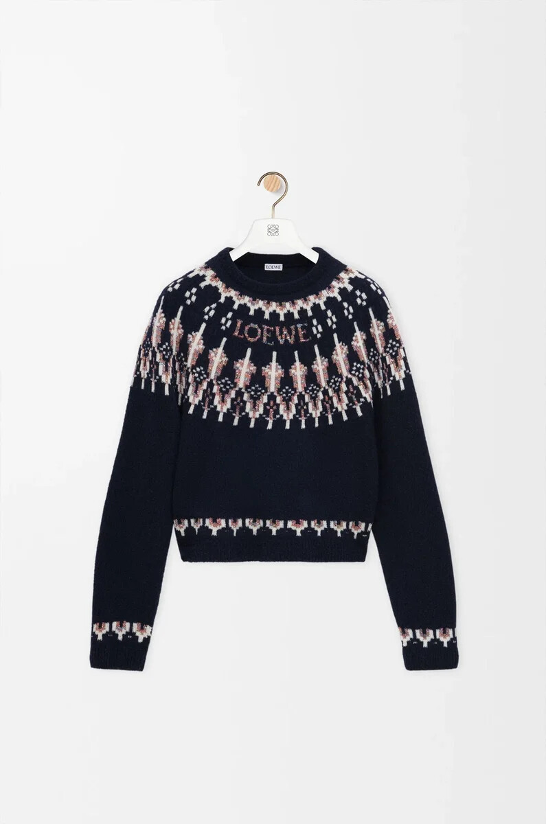 pullover aus wollmischung marineblaumehrfarbig
