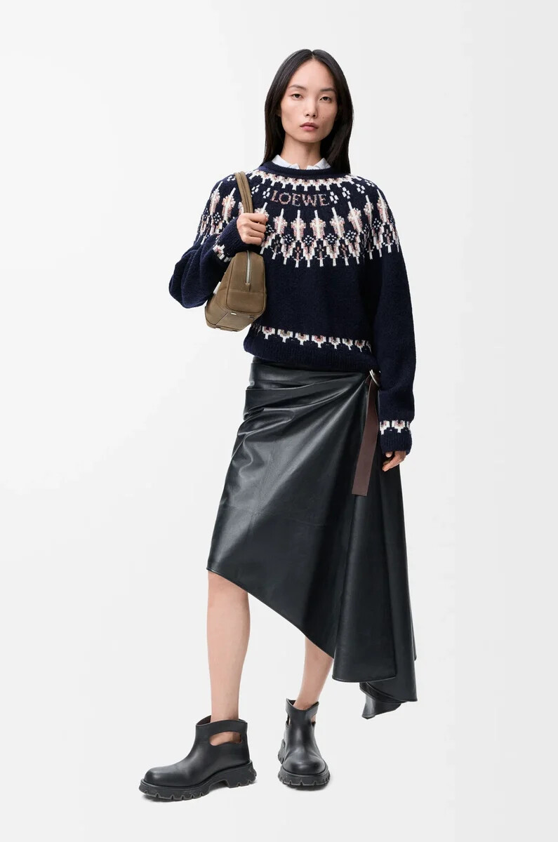 pullover aus wollmischung marineblaumehrfarbig