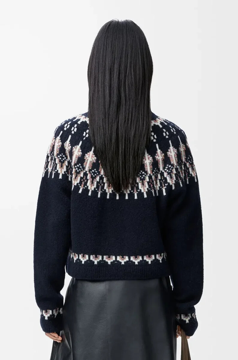 pullover aus wollmischung marineblaumehrfarbig