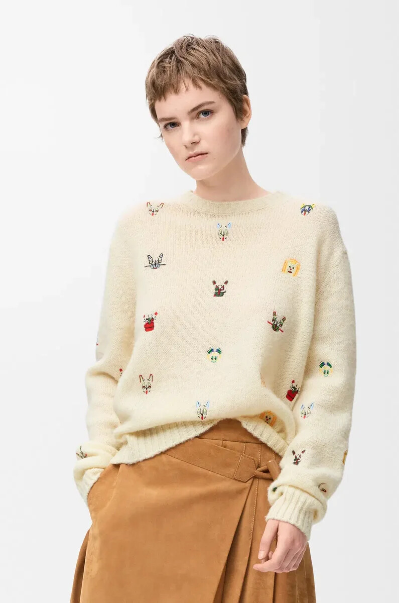 pullover aus wolle weißmehrfarbig
