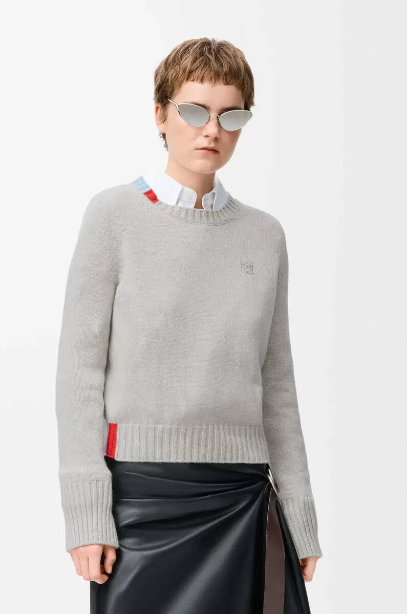 pullover aus kaschmir hellblaumehrfarbig