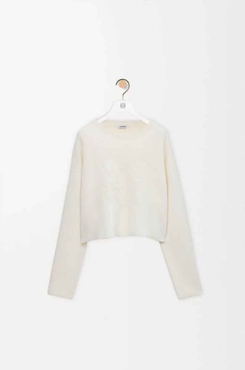 anagramm-pullover aus wollmischung weiß