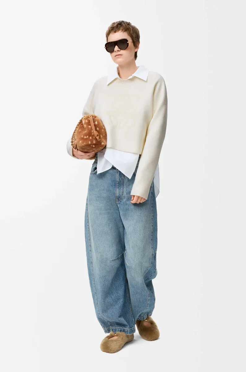 anagramm-pullover aus wollmischung weiß