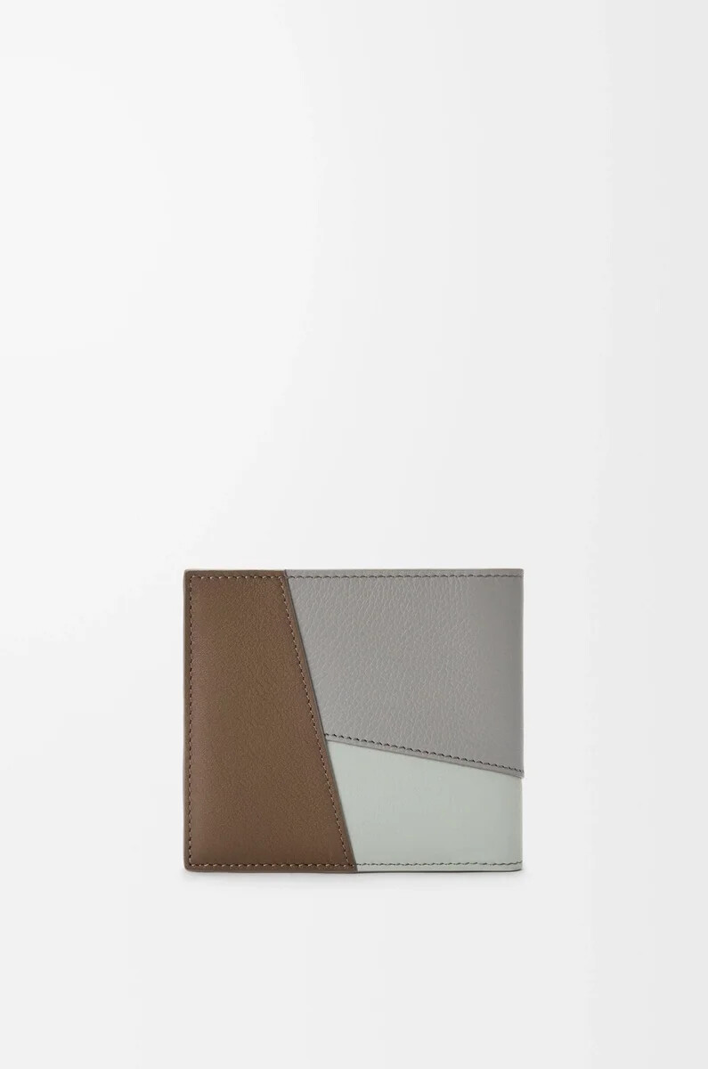 puzzle-geldbörse im klassischen kalbsleder-design winterbraunaschgrau